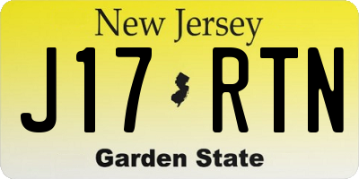 NJ license plate J17RTN