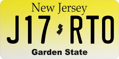 NJ license plate J17RTO