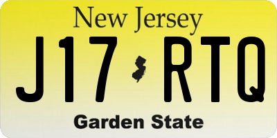 NJ license plate J17RTQ