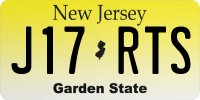 NJ license plate J17RTS