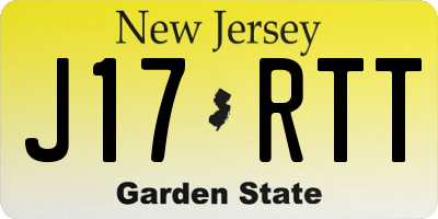 NJ license plate J17RTT