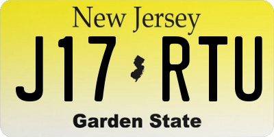 NJ license plate J17RTU