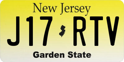 NJ license plate J17RTV