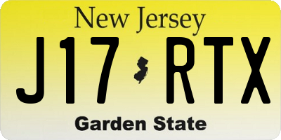 NJ license plate J17RTX