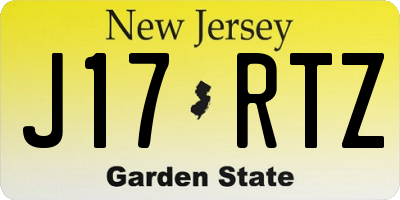 NJ license plate J17RTZ