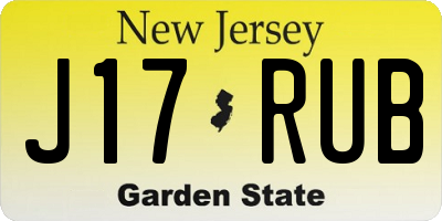 NJ license plate J17RUB