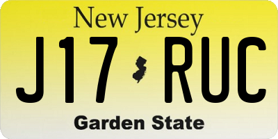 NJ license plate J17RUC