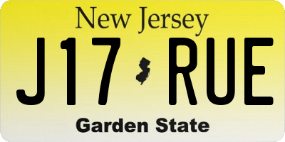 NJ license plate J17RUE