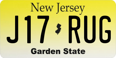 NJ license plate J17RUG