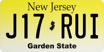 NJ license plate J17RUI