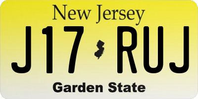 NJ license plate J17RUJ