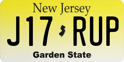 NJ license plate J17RUP