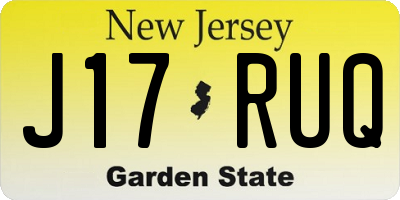 NJ license plate J17RUQ