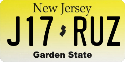 NJ license plate J17RUZ