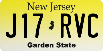 NJ license plate J17RVC
