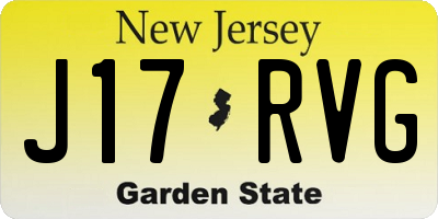 NJ license plate J17RVG