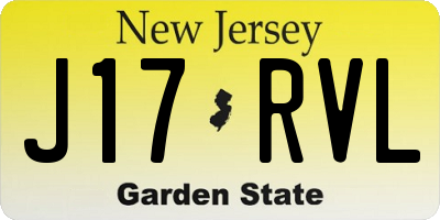 NJ license plate J17RVL