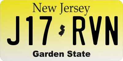 NJ license plate J17RVN