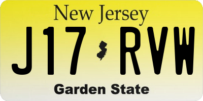 NJ license plate J17RVW