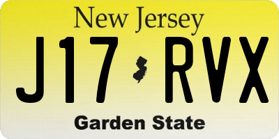 NJ license plate J17RVX
