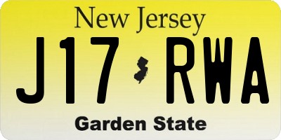 NJ license plate J17RWA