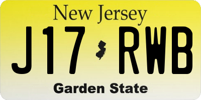 NJ license plate J17RWB