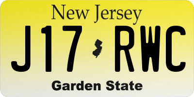 NJ license plate J17RWC