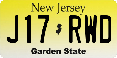 NJ license plate J17RWD