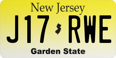 NJ license plate J17RWE