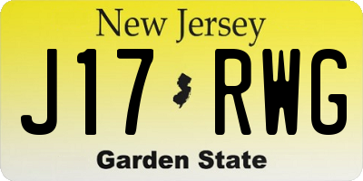 NJ license plate J17RWG