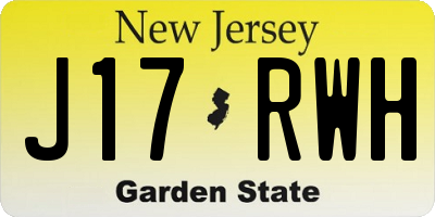 NJ license plate J17RWH