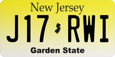 NJ license plate J17RWI