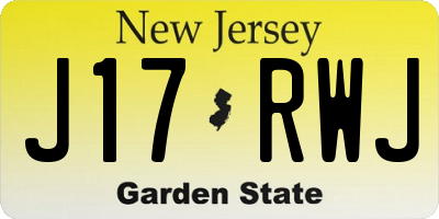 NJ license plate J17RWJ