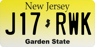 NJ license plate J17RWK
