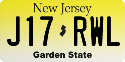 NJ license plate J17RWL