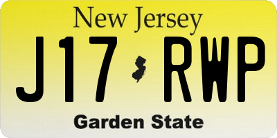 NJ license plate J17RWP