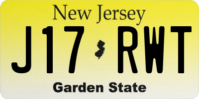 NJ license plate J17RWT