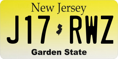 NJ license plate J17RWZ