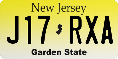 NJ license plate J17RXA