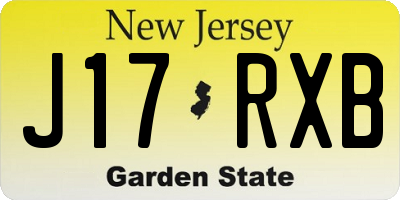 NJ license plate J17RXB