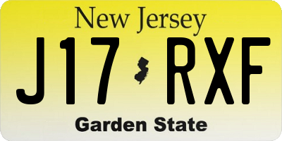 NJ license plate J17RXF