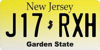 NJ license plate J17RXH