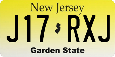 NJ license plate J17RXJ
