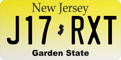 NJ license plate J17RXT