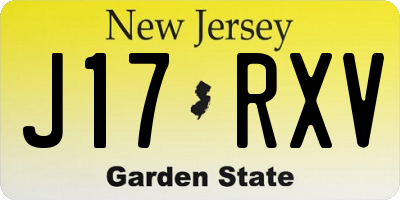 NJ license plate J17RXV