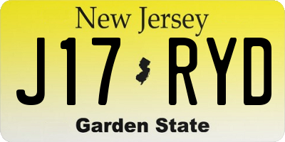 NJ license plate J17RYD