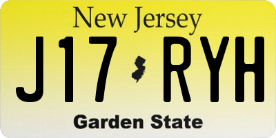 NJ license plate J17RYH