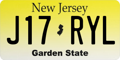 NJ license plate J17RYL