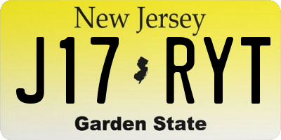 NJ license plate J17RYT