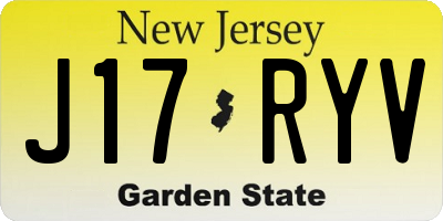 NJ license plate J17RYV